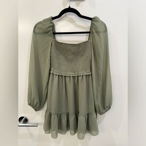 NWT Aritzia Wilfred Tempest mini dress in bitter sage